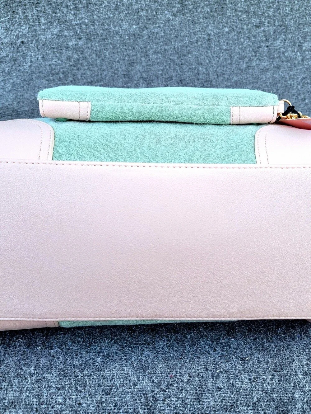 NWT Juicy Couture Sugar Rush Tote Handbag and Matching Wallet in Frosty Green